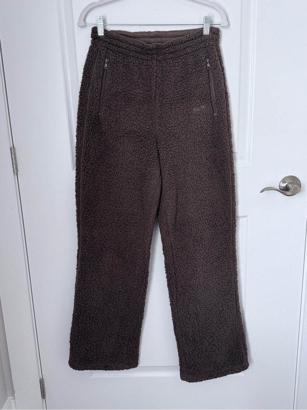 SKIMS Dark Brown Wide Leg Sherpa Pants